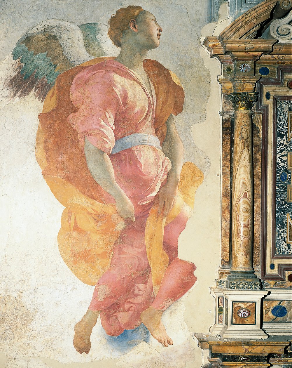 Giacomo Caruccin arkkienkeli Gabriel, joka tunnetaan nimellä Pontormo (1494-1556), fresko, Capponi-kappeli, Santa Felicitan kirkko, Firenze od Jacopo Pontormo