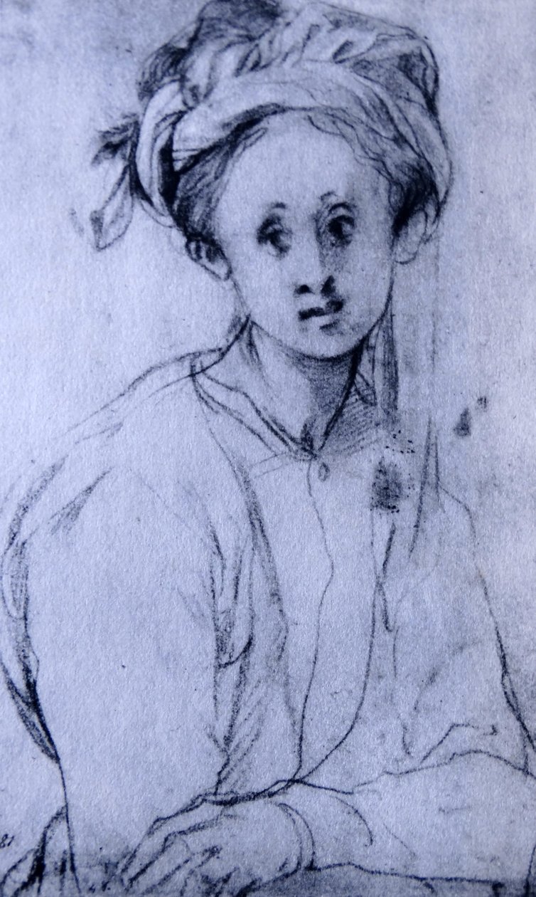 Kresba křídou "Studie mladé dívky", Pontormo od Jacopo Pontormo