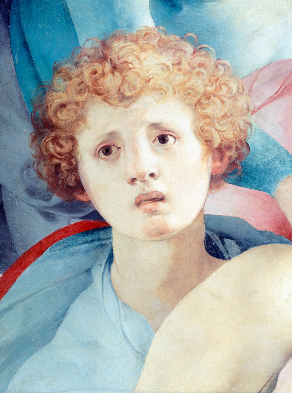 Tvář mladého muže, detail The Deposition, od Jacopo da Pontormo (1494-1557) od Jacopo Pontormo