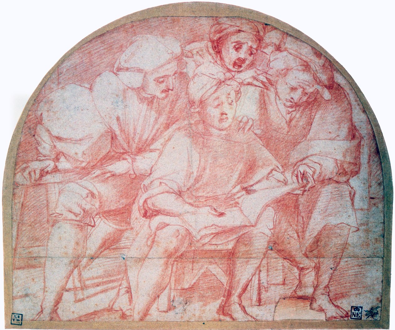 Čtyři dvořané, c1514-1557 od Jacopo Pontormo