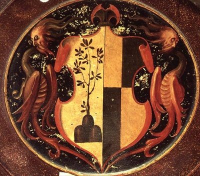 Heraldic Shield, c.1529 (olej na panelu) (reverzní 50329) od Jacopo Pontormo