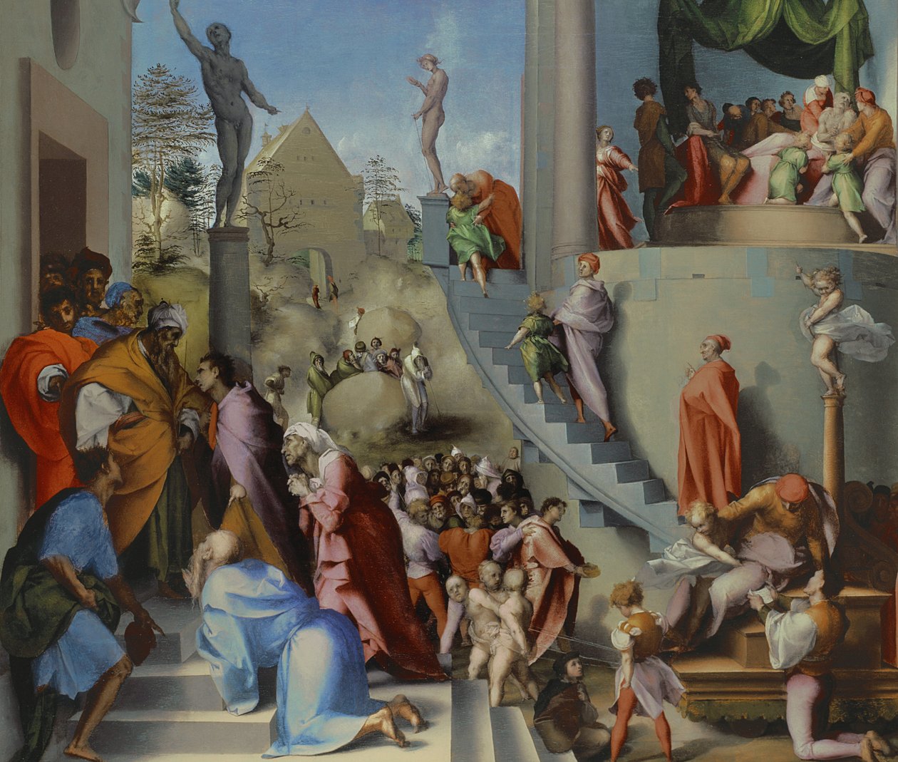 Josef s Jakubem v Egyptě, pravděpodobně 1518 od Jacopo Pontormo