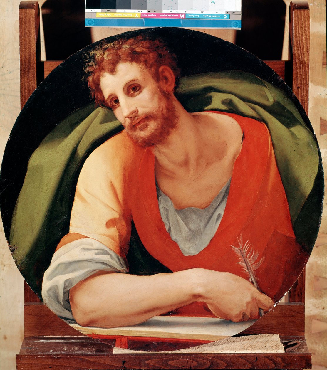Portrét svatého Marka - olej na panelu od Jacopo Pontormo