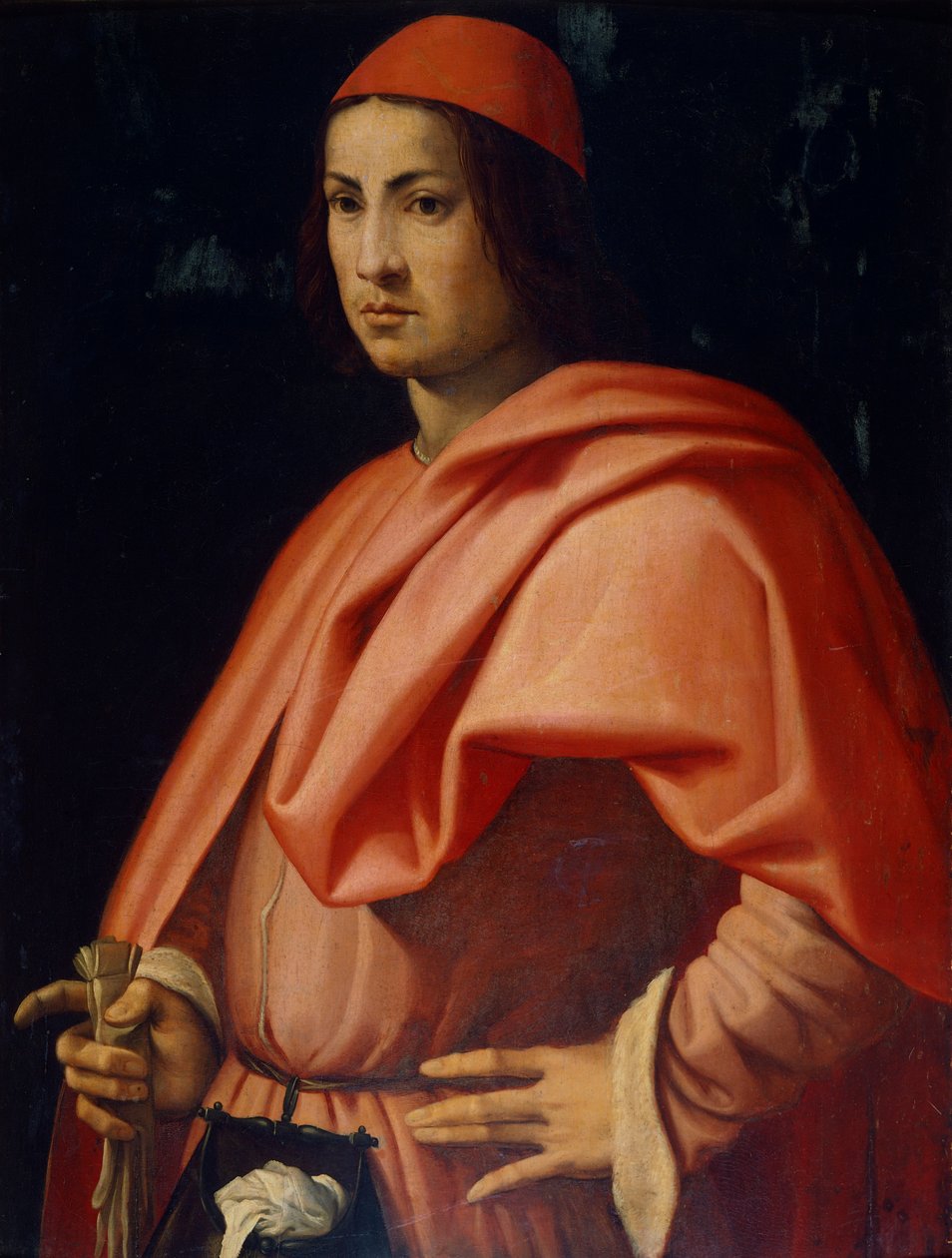 Firenzeläisen herrasmiehen muotokuva, Jacopo da Pontormo (1494-1557). od Jacopo Pontormo