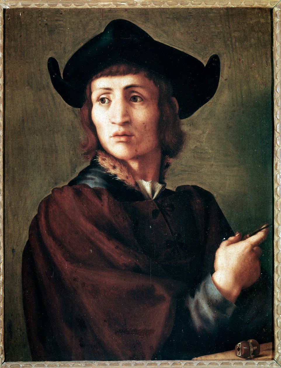 Portrét klenotníka - olej na panelu od Jacopo Pontormo