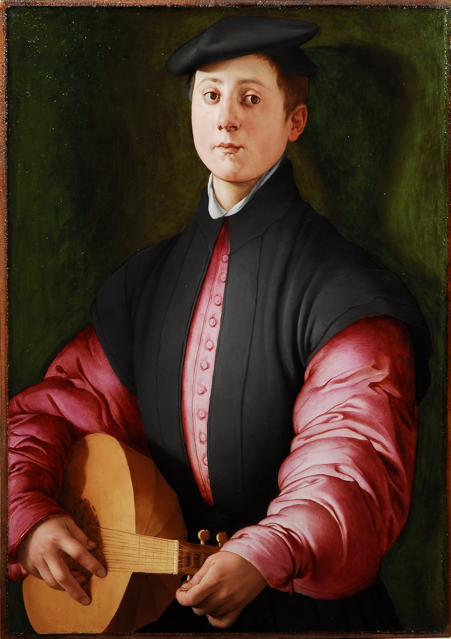 Portrét hráče na loutnu, c. 1528-1529 (olej na dřevě) od Jacopo Pontormo