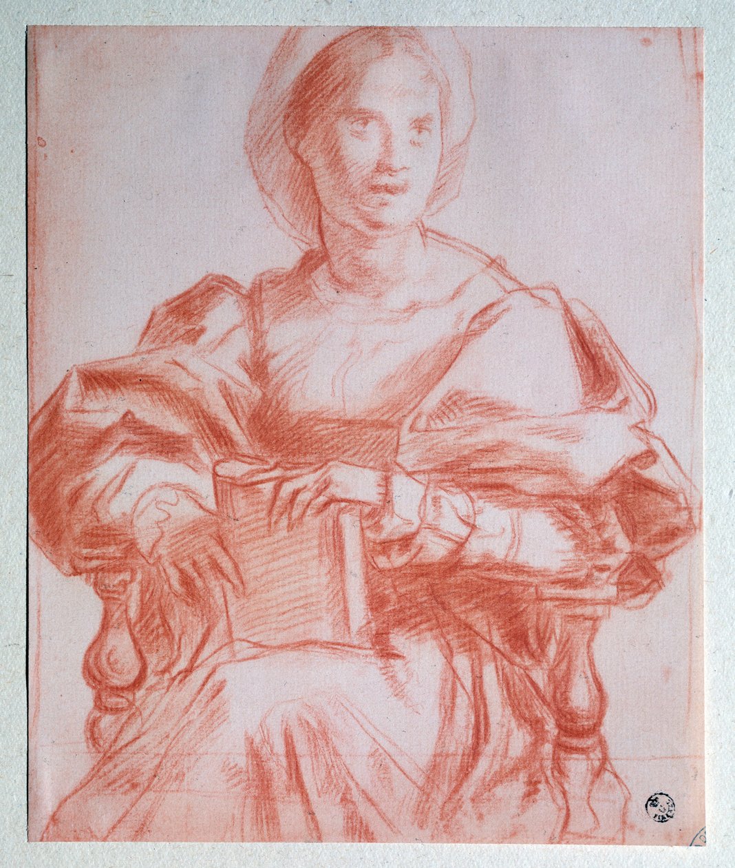 Sedící dáma - kresba od Jacopo Pontormo