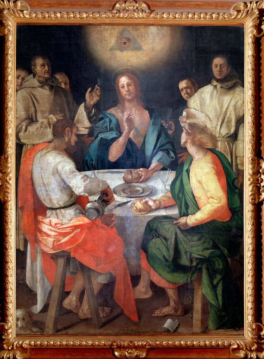 Večeře v Emauzích - olej na plátně od Jacopo Pontormo