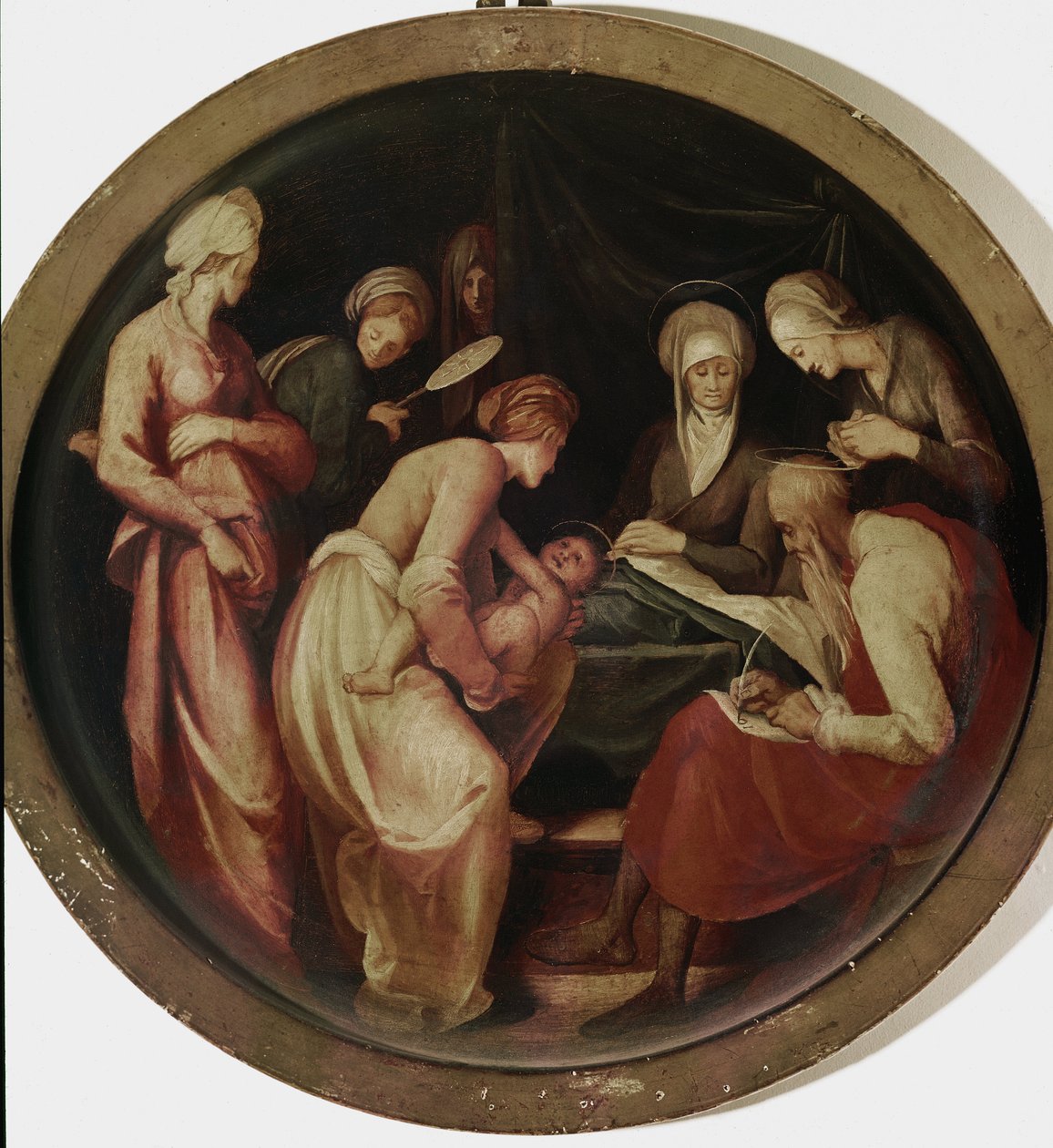 Narození svatého Jana Křtitele (olej na dřevě od Jacopo Pontormo