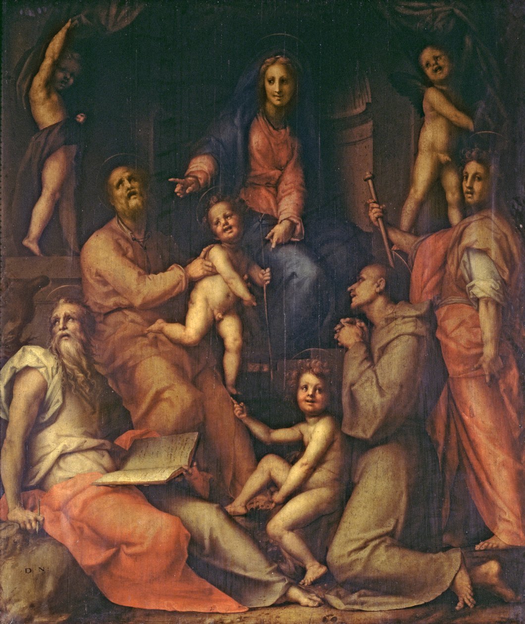 Svatá rodina se svatými od Jacopo Pontormo