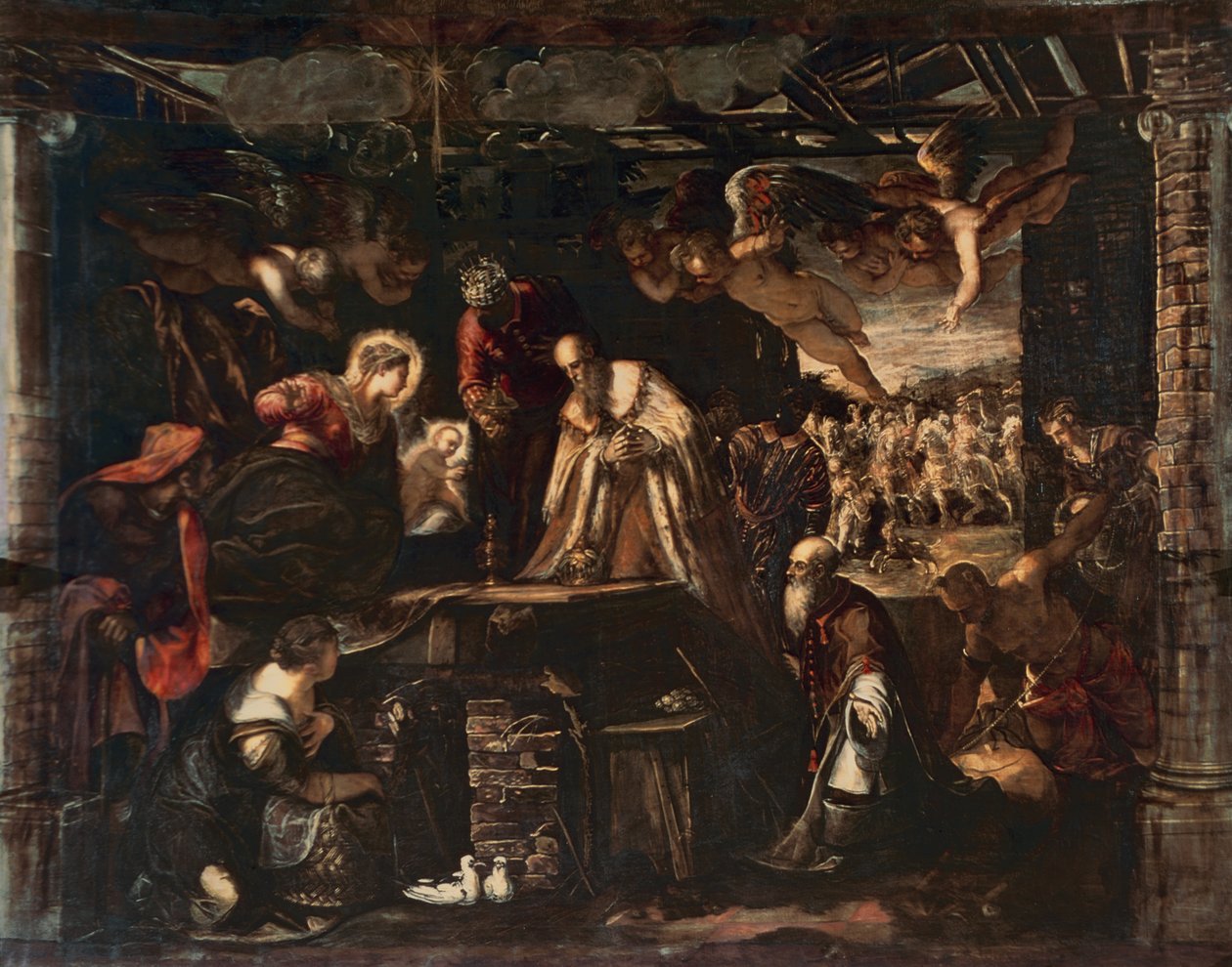Klanění tří králů od Jacopo Robusti Tintoretto