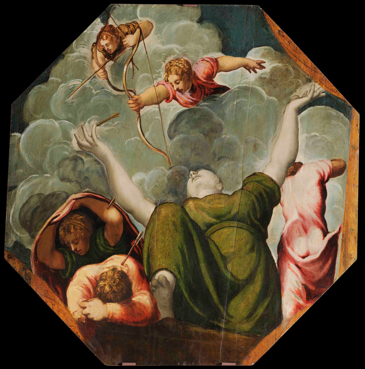 Apollo a Diana trestající Niobe zabitím jejích dětí, asi 1541. od Jacopo Robusti Tintoretto