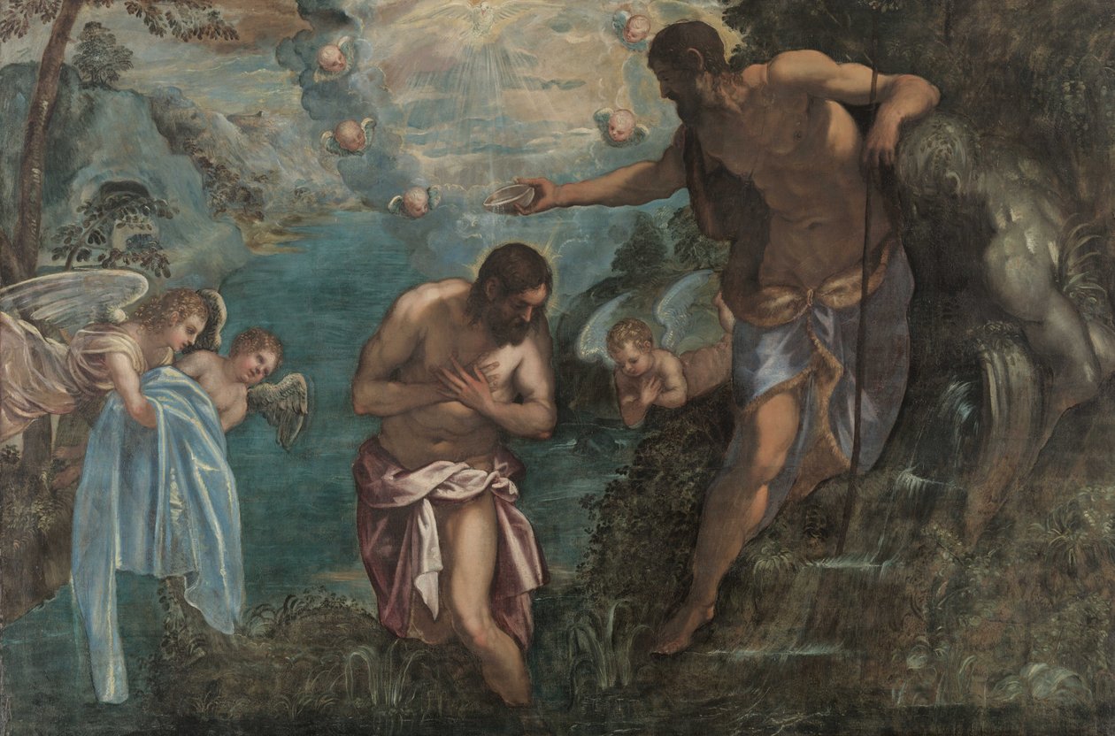 Křest Kristův, 80. léta 16. století od Jacopo Robusti Tintoretto