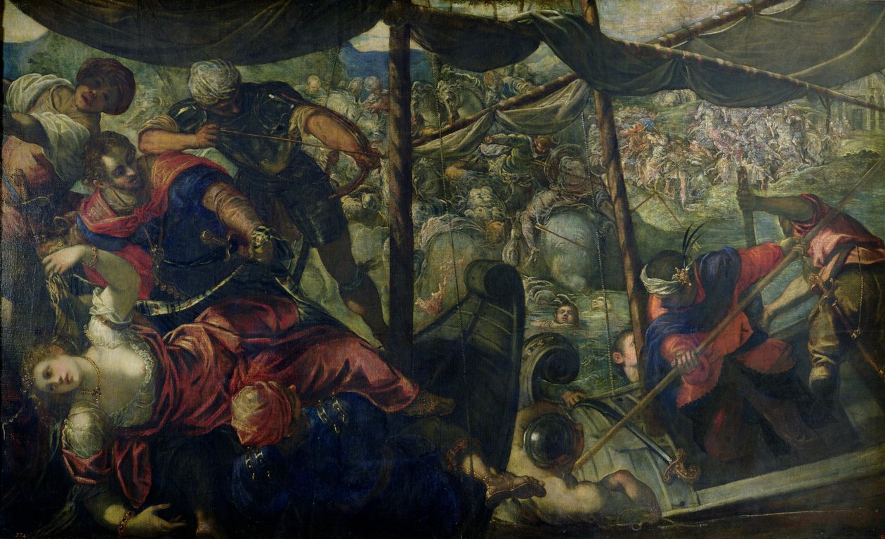 Bitva mezi Turky a křesťany, c.158889 od Jacopo Robusti Tintoretto