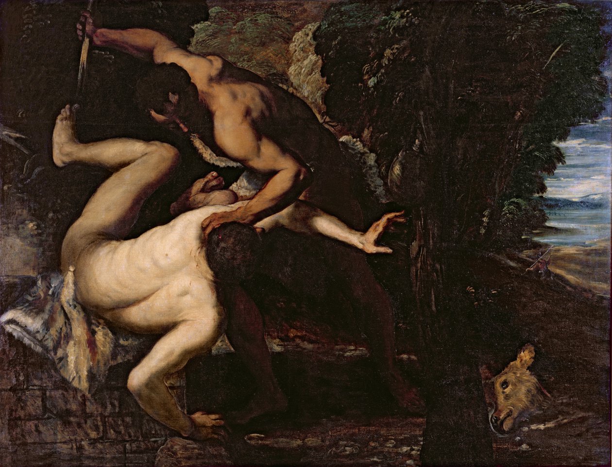 Kain zabíjí Ábela od Jacopo Robusti Tintoretto
