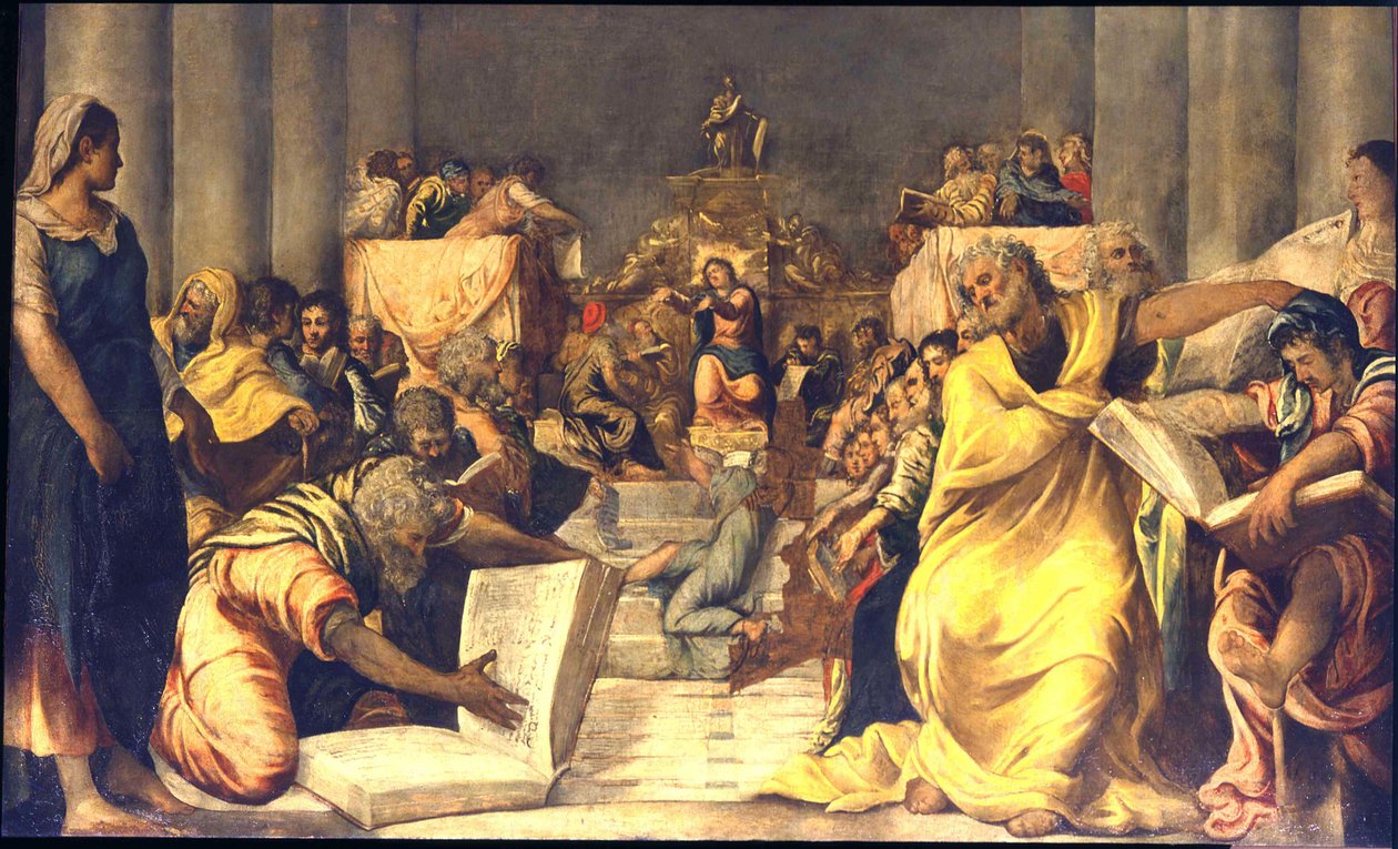 Kristus mezi lékaři od Jacopo Robusti Tintoretto