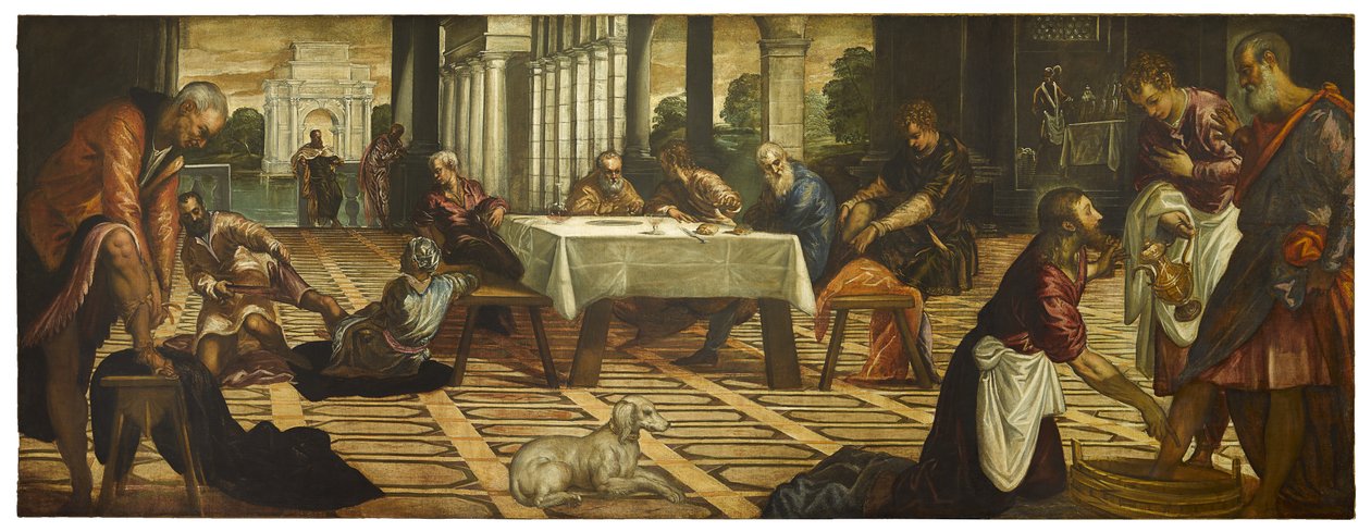 Kristus umývá svým učedníkům nohy, c. 1545-55 od Jacopo Robusti Tintoretto