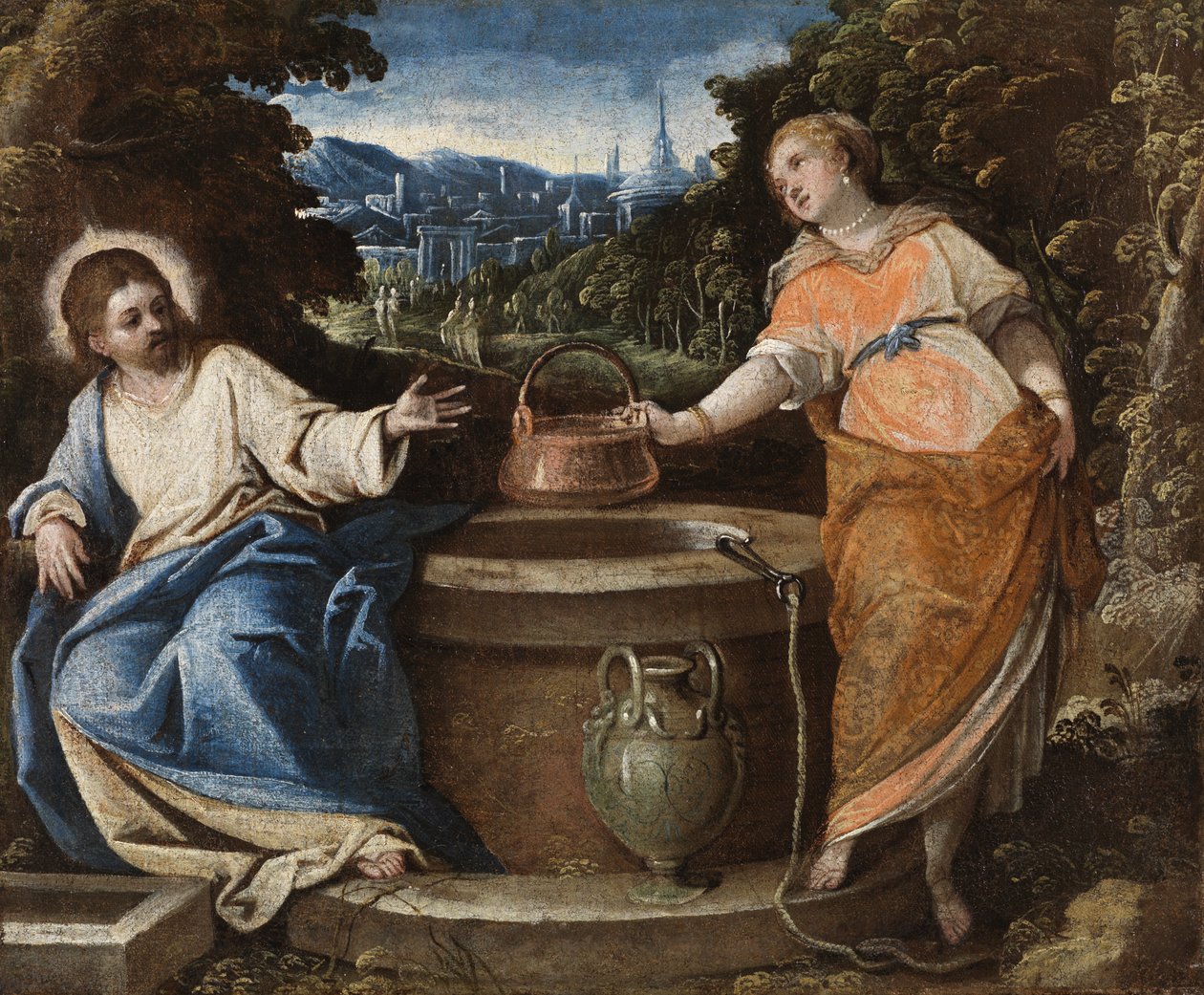 Kristus a žena Samaří, kolem 1550-75 od Jacopo Robusti Tintoretto