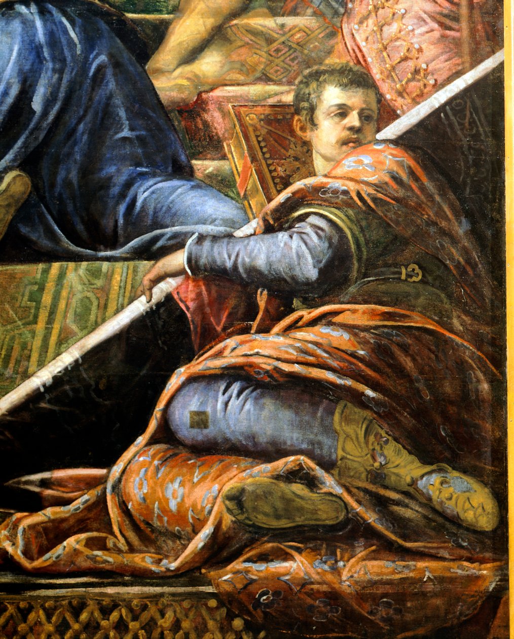 Dóže Niccolo da Ponte přijímající olivovou ratolest z Benátek, Jacopo Robusti známý jako Tintoretto (1518-1594), Detail, Sala del Maggior Consiglio (síň Velké rady), Palazzo Ducale, Benátky od Jacopo Robusti Tintoretto
