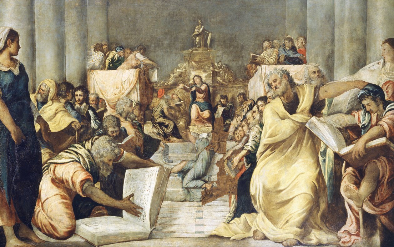 Ježíš mezi lékaři v jeruzalémském chrámu od Jacopo Robusti Tintoretto