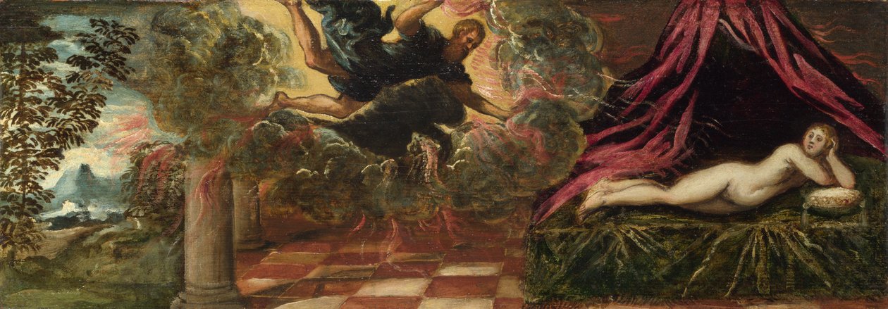 Jupiter a Semele, asi 1545 od Jacopo Robusti Tintoretto