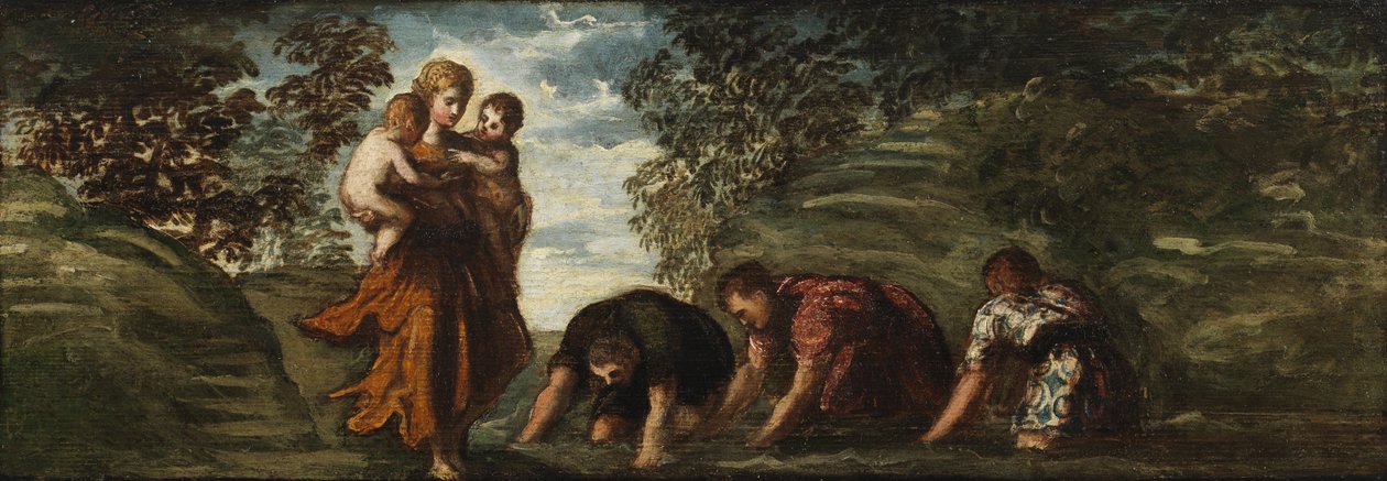 Latona měnící lýkijské rolníky v žáby, kolem 1545-48 od Jacopo Robusti Tintoretto