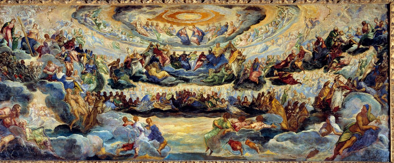 Náčrt ráje od Jacopa Robustiho s názvem Tintoretto (1518-1594) Slunce 16. století. 1,43 x 3,62 m od Jacopo Robusti Tintoretto
