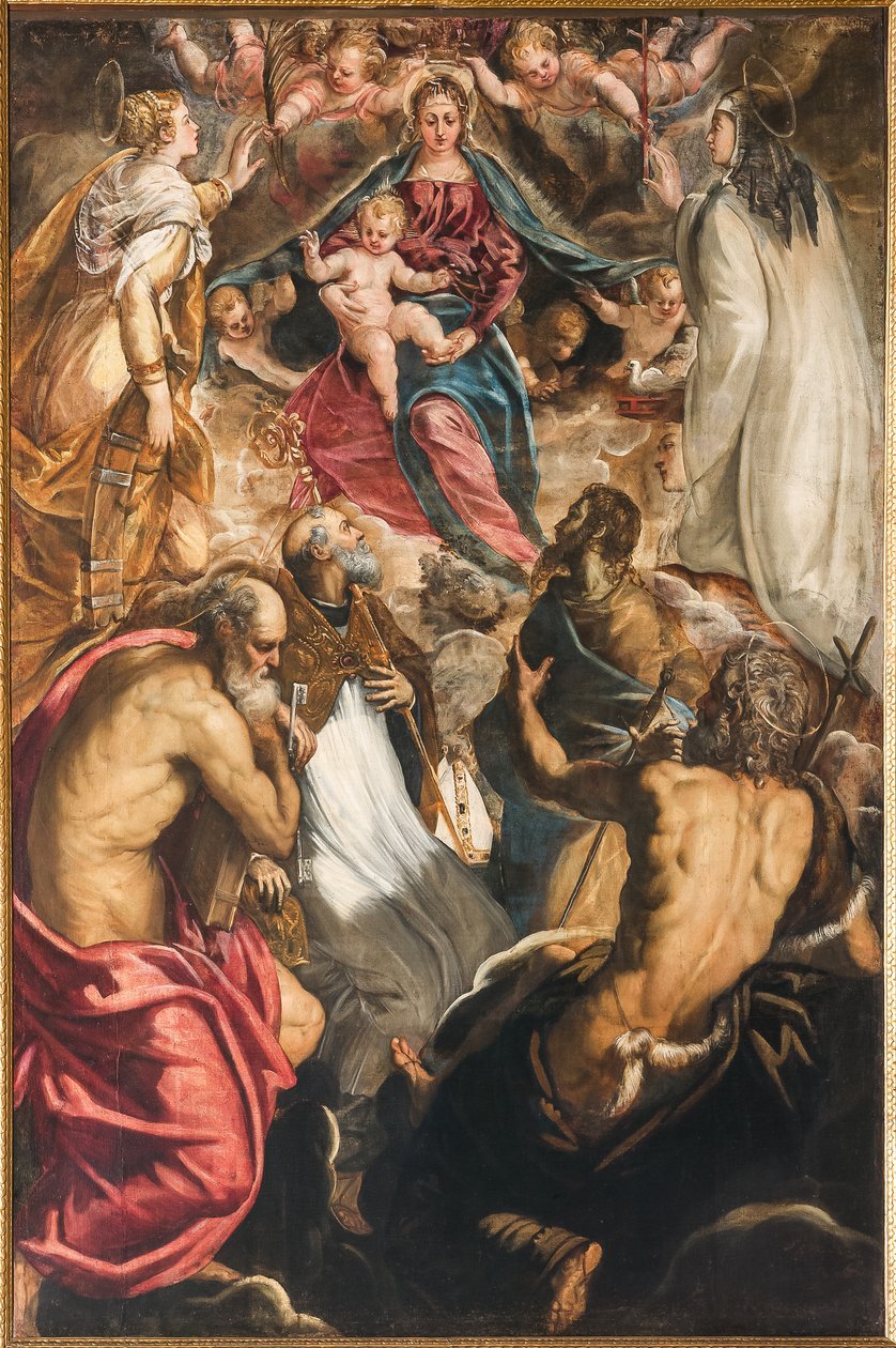 Madona s Ježíškem a svatými od Jacopo Robusti Tintoretto