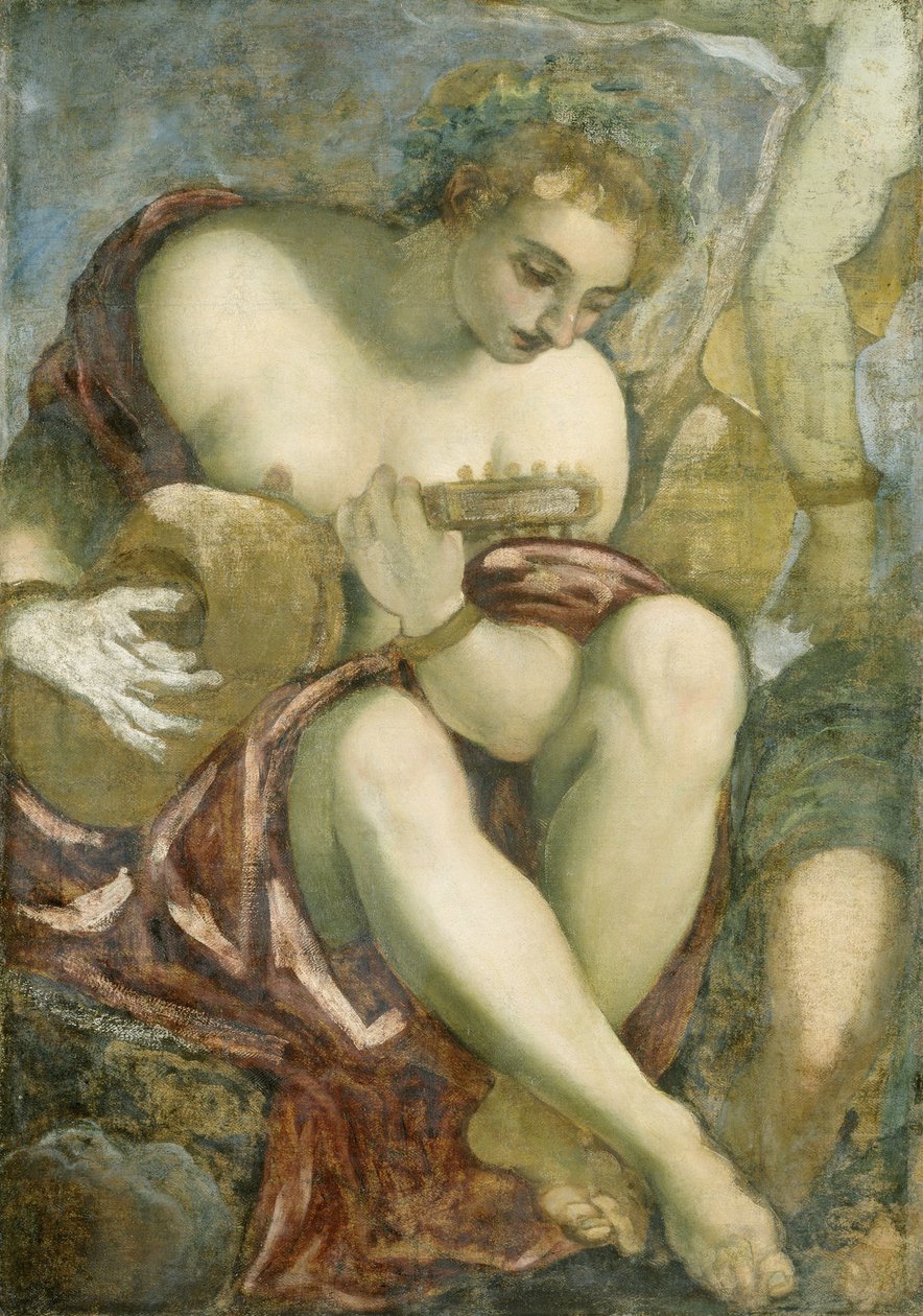 Múza s loutnou, druhá polovina 16. stol. od Jacopo Robusti Tintoretto