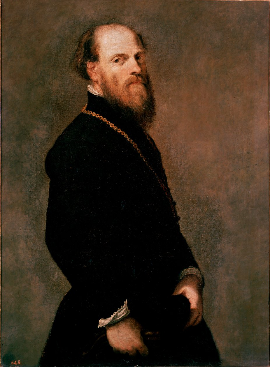 Obraz Portrét gentlemana ve zlatém řetězu od Jacopo Robusti dit Tintoretto od Jacopo Robusti Tintoretto