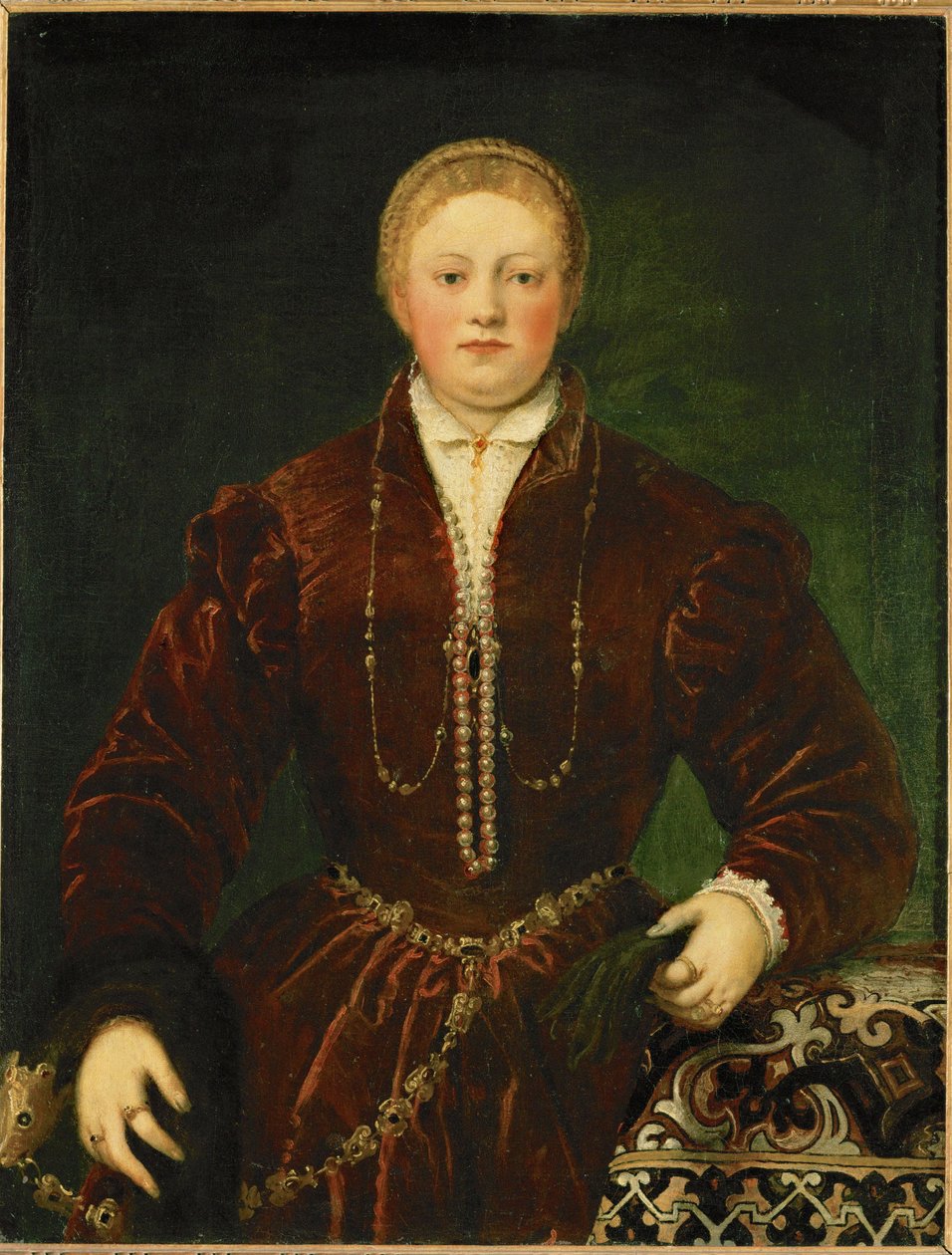 Portrét mladé dámy (malba na plátně) od Jacopo Robusti Tintoretto
