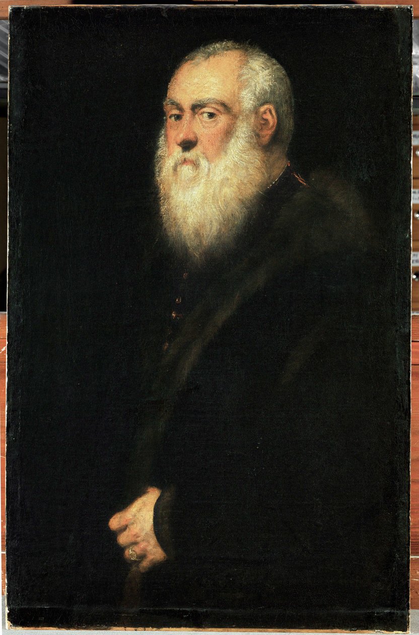 Portrét staršího muže s bílými vousy (olej na plátně) od Jacopo Robusti Tintoretto