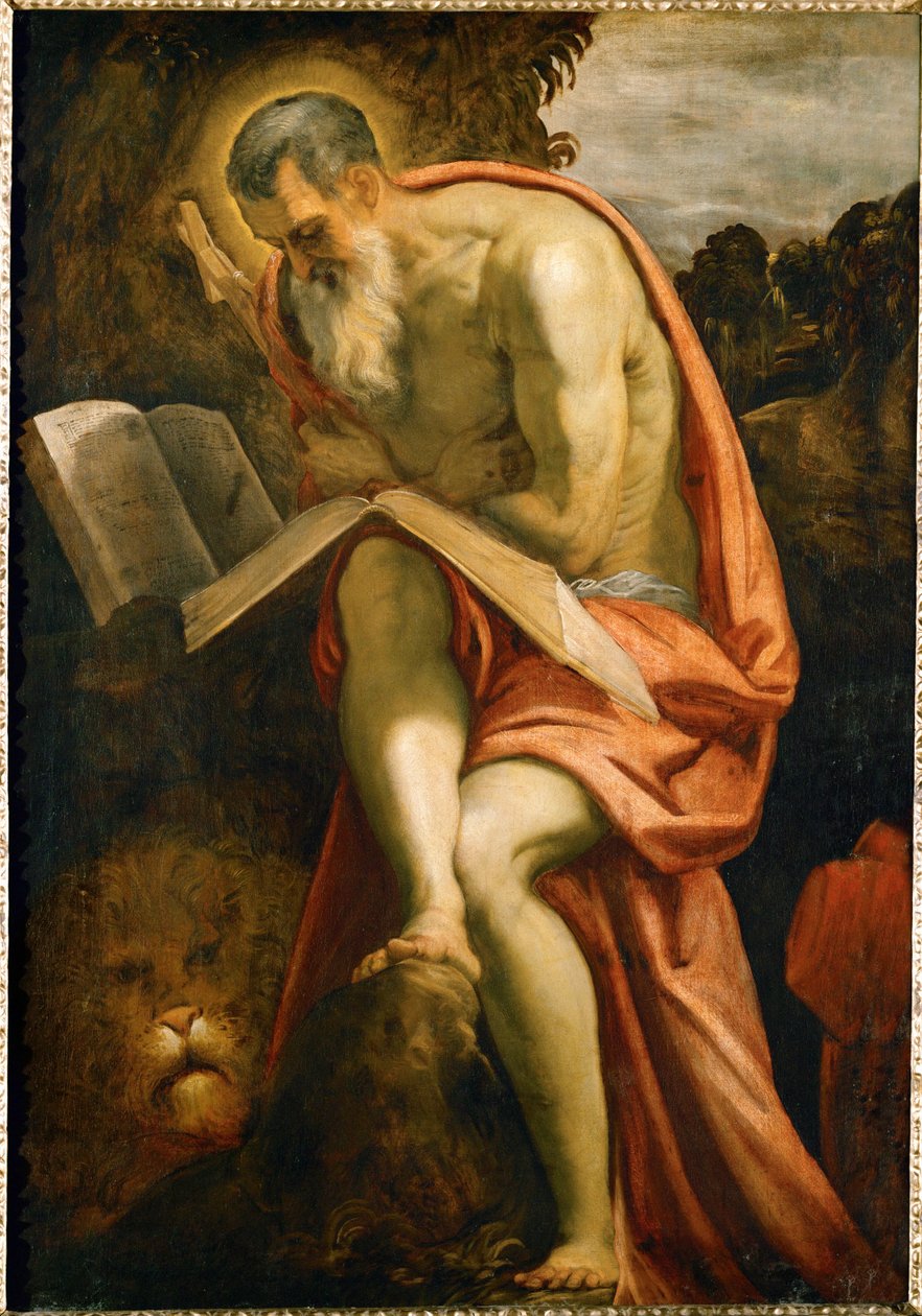 Svatý Jeroným (olej na plátně) od Jacopo Robusti Tintoretto
