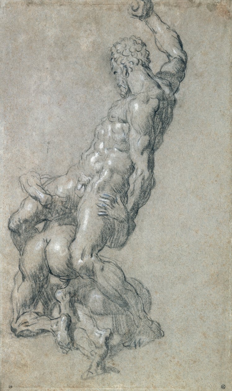 Samson Killing the Philistines (dřevěné uhlí na papíře) od Jacopo Robusti Tintoretto