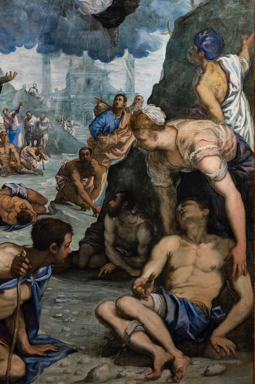 Svatý Augustin uzdravuje chromé, detail od Jacopo Robusti Tintoretto