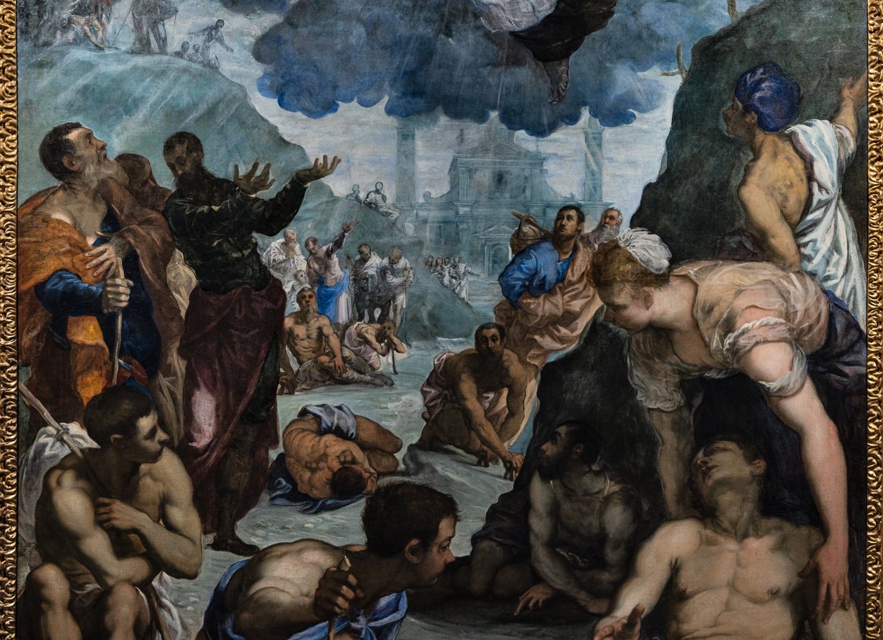 Svatý Augustin uzdravuje chromé, detail od Jacopo Robusti Tintoretto