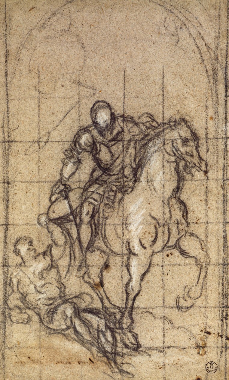 Studie pro San Martino od Jacopa Robustiho známého jako Tintoretto (1519-1594), kresba od Jacopo Robusti Tintoretto
