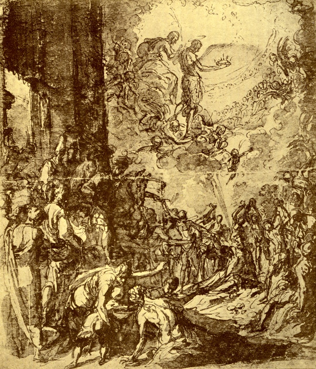 Studie k mučednictví svatého Štěpána, Tintoretto, 1913. od Jacopo Robusti Tintoretto