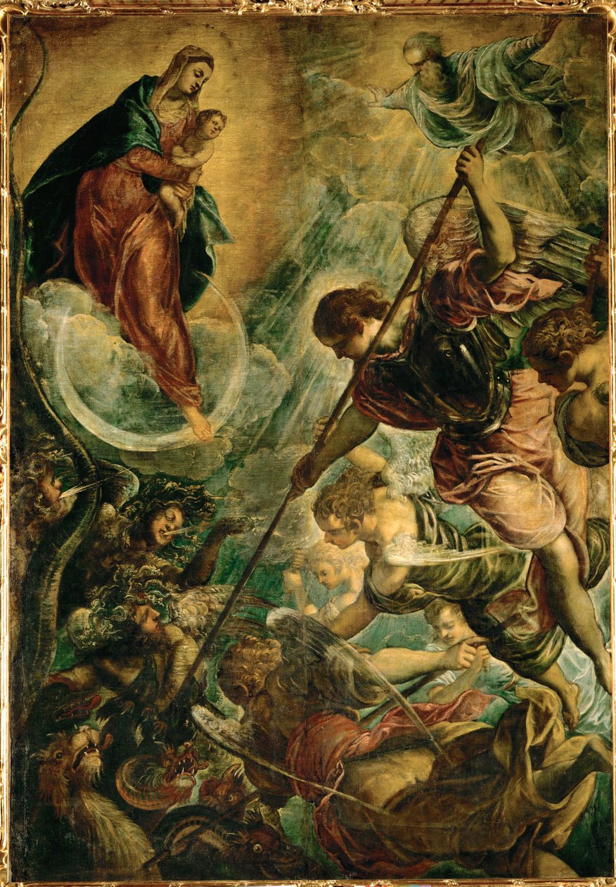 Archanděl Michael bojuje se Satanem od Jacopo Robusti Tintoretto