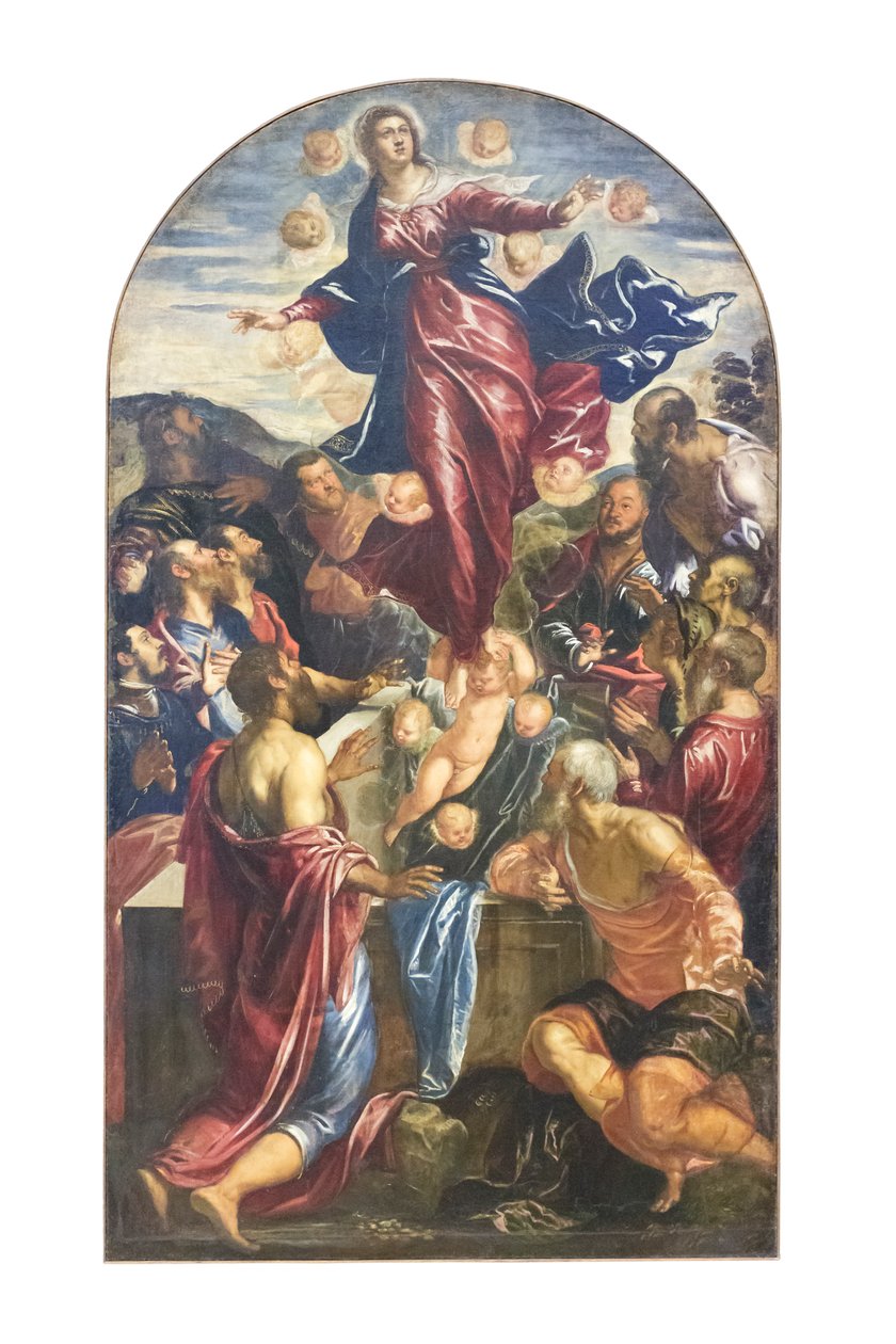 Nanebevzetí Panny Marie, asi 1550-55 (olej na plátně) od Jacopo Robusti Tintoretto