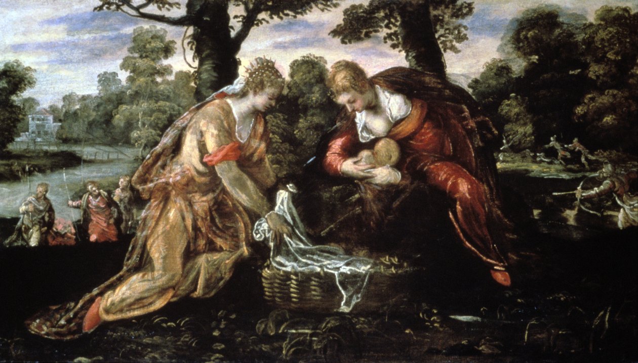 Nalezení Mojžíše, 16. století od Jacopo Robusti Tintoretto