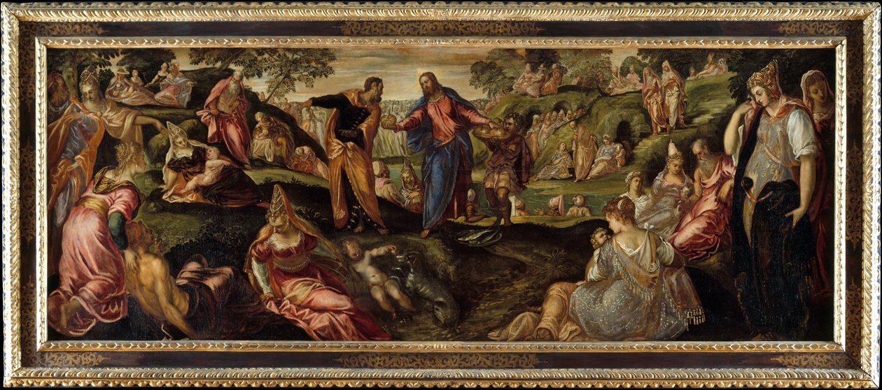 Zázrak s chleby a rybami, asi 1545-50 od Jacopo Robusti Tintoretto