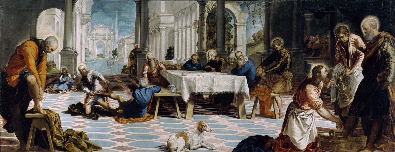 Mytí nohou, cca 1547 (olej na plátně) od Jacopo Robusti Tintoretto