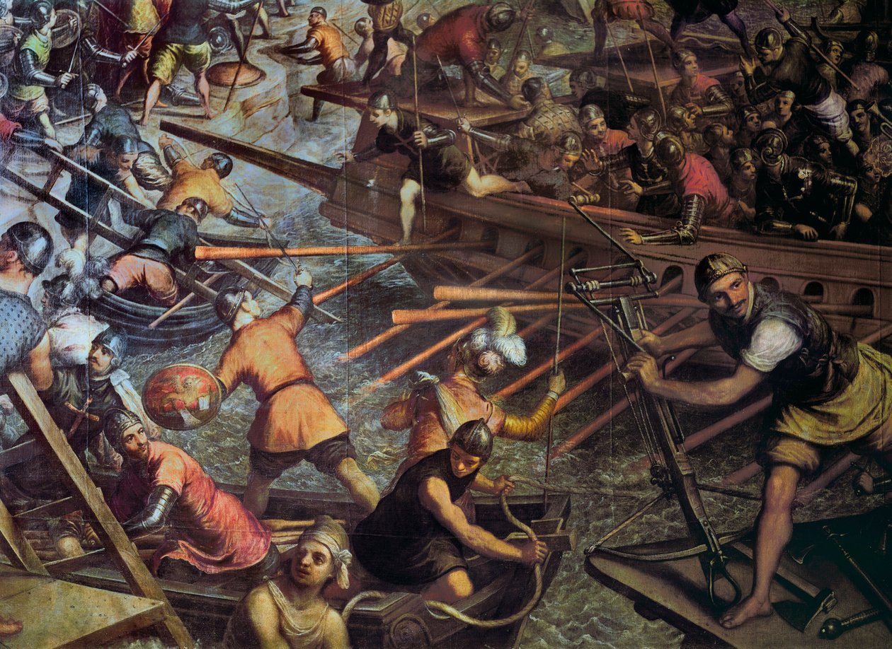 Dobytí Konstantinopole v roce 1204 (epizoda 4. křížové výpravy (Detail) Obraz od Jacopa Robustiho (Tintoretto) (1518-1594). od Jacopo Robusti Tintoretto