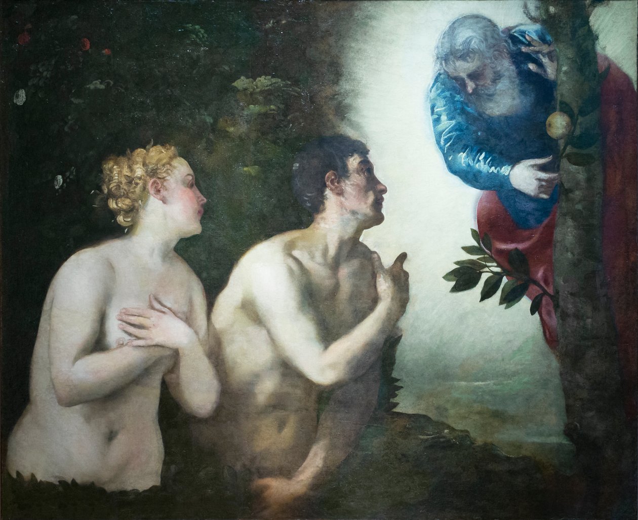 Vyhnání Adama a Evy ze zahrady Eden od Jacopo Robusti Tintoretto