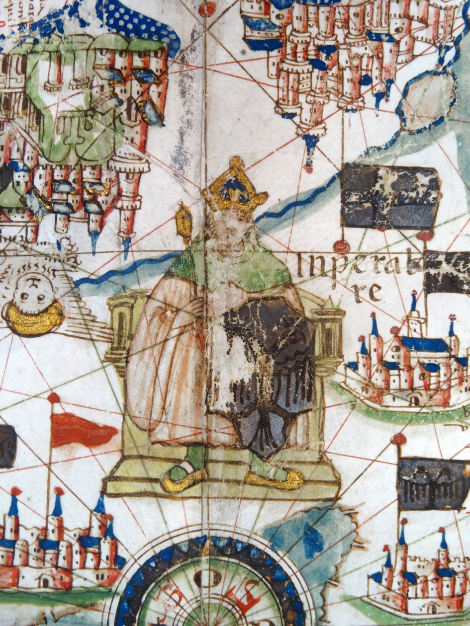 Císař Svaté říše římské, detail z renesanční mapy Evropy, Jacopo Russo od Jacopo Russo
