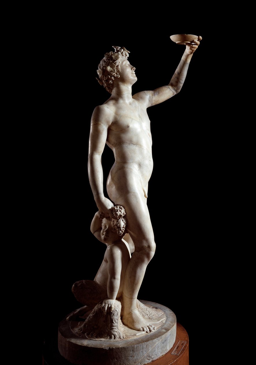 Bacchus (Bacchus). Socha Jacopo Sansovino (Jacopo Tatti) (1486-1570). Mramor. 1510 Výška: 146 cm. Palazzo Bargello Florencie od Jacopo Sansovino