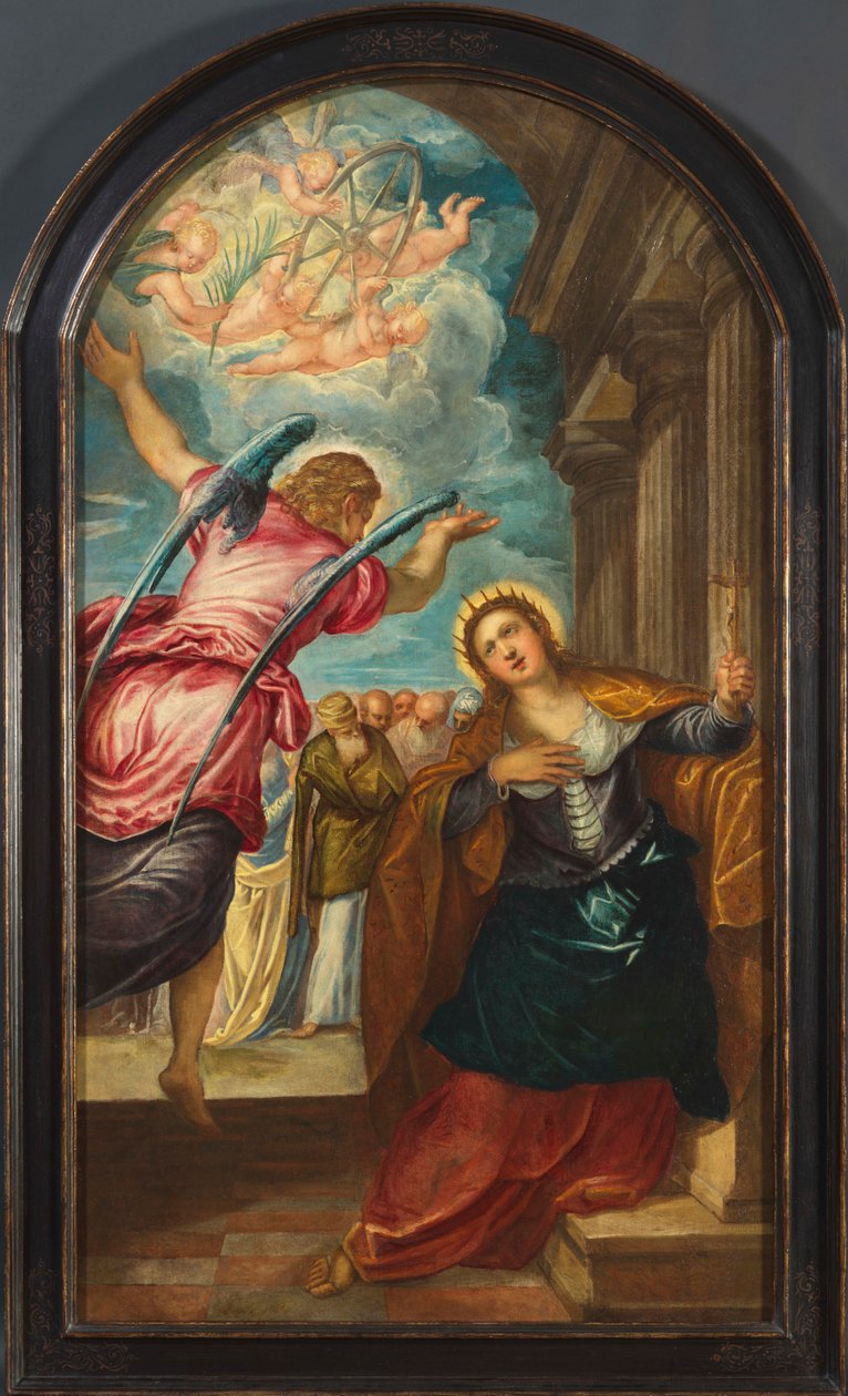 Anděl předpovídající svaté Kateřině Alexandrijské její mučednictví, 70. léta 16. století. od Jacopo Tintoretto