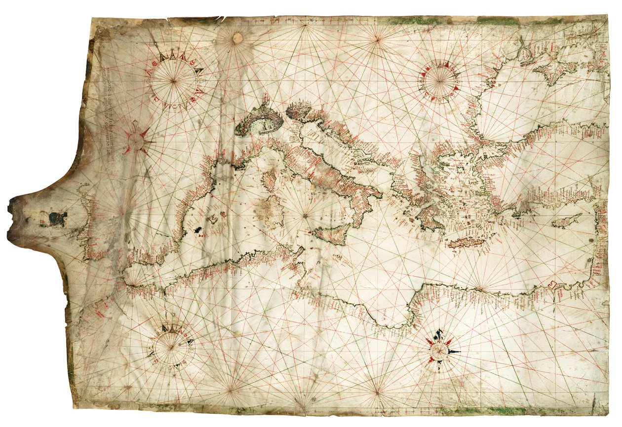 Středozemní a Černé moře 1546 od Jacopo Vesconte Maggiolo