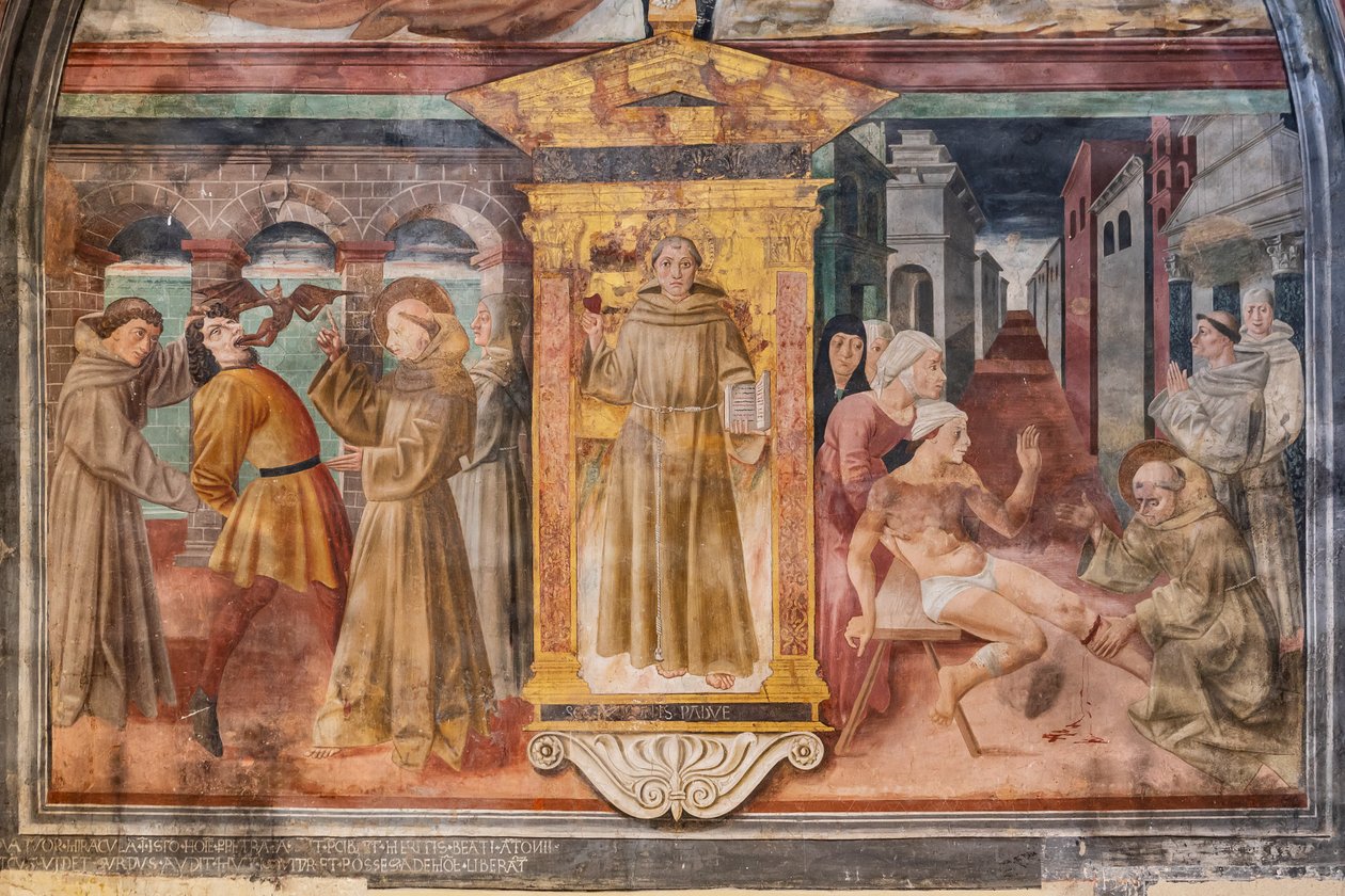 Příběhy svatého Antonína Paduánského, Niche svatého Antonína Paduánského, polovina 15. století (freska) od Jacopo Vincioli